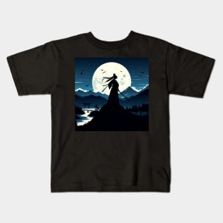 Samurai Silhouette #9 Kids T-Shirt